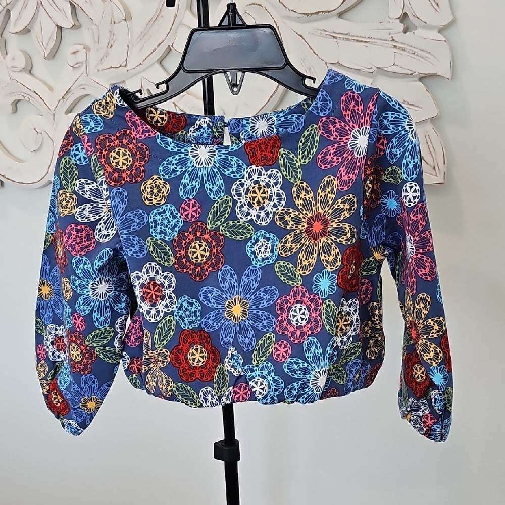 NWT Peek Floral Top Shirt Multicolor Soft Cozy Cotton Girl's Size 2T